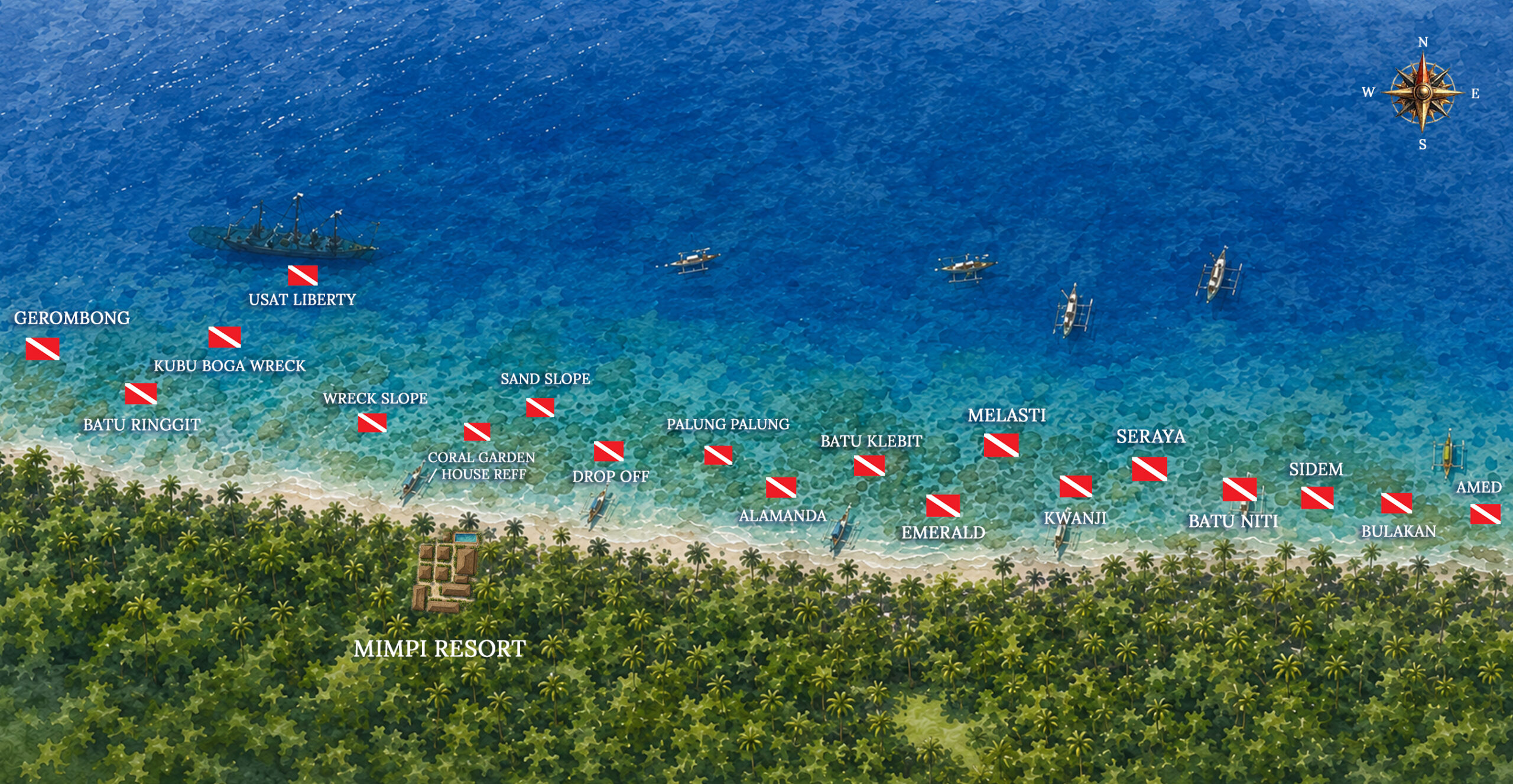 Tulamben Dive Site with Mimpi Resort Tulamben Bali